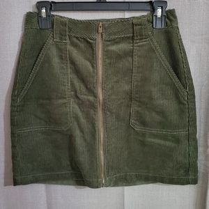 Hollister Ultra High Rise Corduroy Zip Mini Skirt